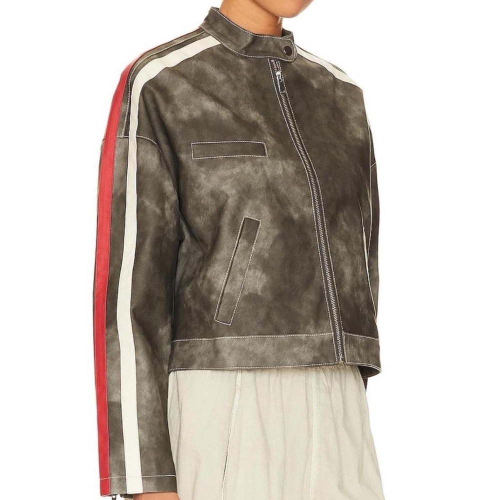 MANDI FAUX LEATHER MOTO JACKET